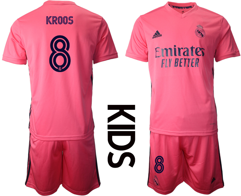 Youth 2020-2021 club Real Madrid away #8 pink Soccer Jerseys->->Soccer Club Jersey